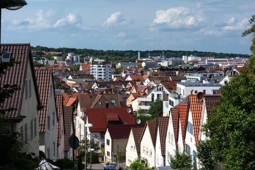 German Town Residential Area Aerial Rooftops European Culture Stuttgart Feuerbach District