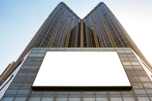 City Billboard Rectangular White Mockup City Advertisement