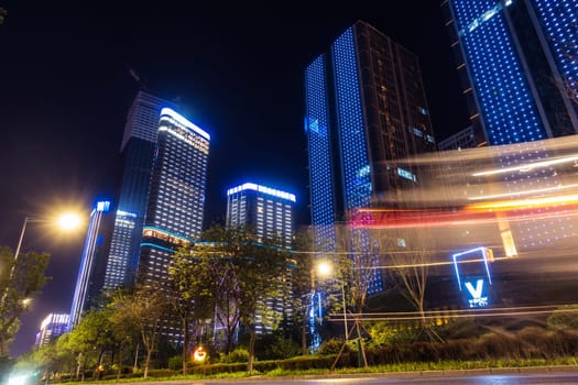 Night View of the Chinese Modern City Building