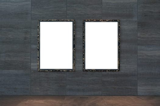 Blank White Art Gallery Frame Picture Wall White Contemporary Modern Rectangular Shape Isolated Empty
