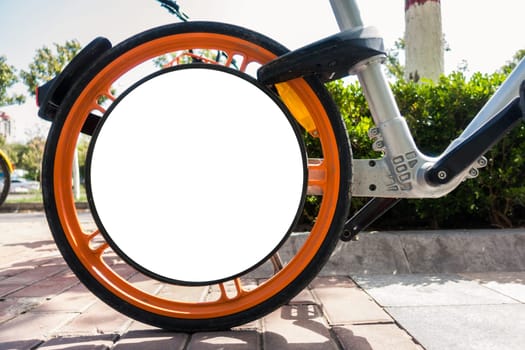 Billboard Rounded White Mockup City Advertisement of a Shared Bike