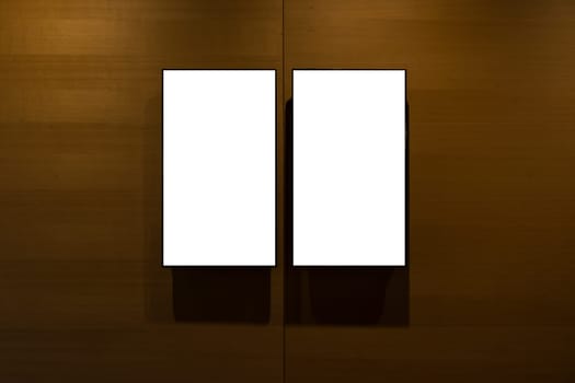 Blank White Art Gallery Frame Picture Wall White Contemporary Modern Rectangular Shape Isolated Empty