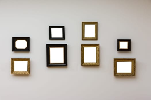 Blank White Art Gallery Frame Picture Wall White Contemporary Modern Rectangular Shape Isolated Empty