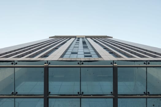 Bottom View of a Chinese Modern Building  in Xi'an, China, March 2018