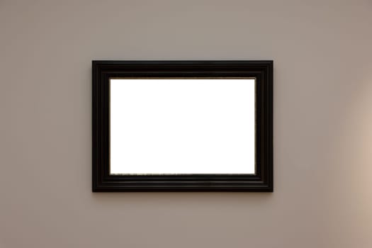 Blank White Art Gallery Frame Picture Wall White Contemporary Modern Rectangular Shape Isolated Empty