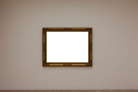 Blank White Art Gallery Frame Picture Wall White Contemporary Modern Rectangular Shape Isolated Empty