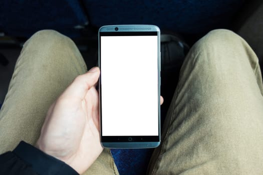 Billboard Rectangular White Mockup on the Phone