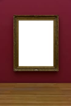 Blank White Art Gallery Frame Picture Wall White Contemporary Modern Rectangular Shape Isolated Empty