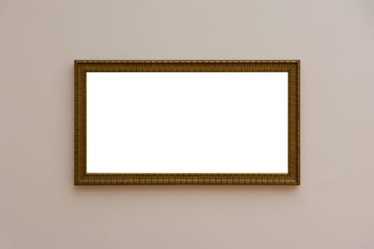 Blank White Art Gallery Frame Picture Wall White Contemporary Modern Rectangular Shape Isolated Empty