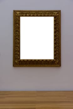 Blank White Art Gallery Frame Picture Wall White Contemporary Modern Rectangular Shape Isolated Empty
