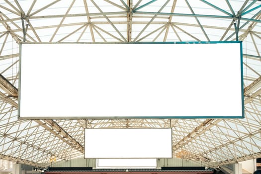 Billboard Rectangular White Mockup at the Airport