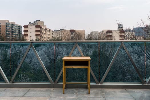 A Desk Standing on an Overpass in China