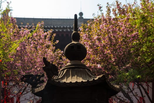 Ancient Chinese Temple Architectural Structure in Xi'an, China