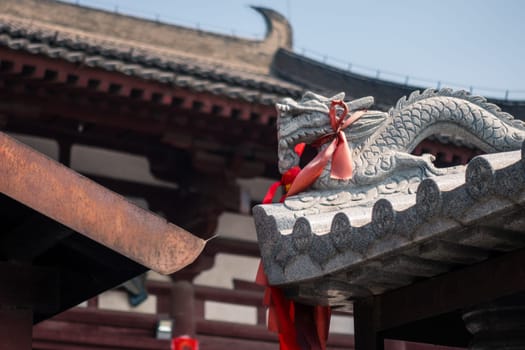 Ancient Chinese Temple Architectural Structure in Xi'an, China