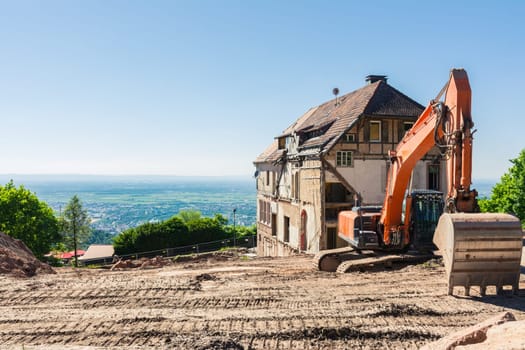 House Under Construction Overlooking Beautiful Landscape View Germany Europe