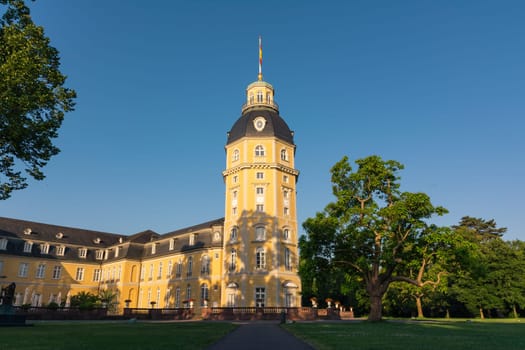 North Side of Karlsruhe Palace Castle Schloss in Germany Blauer Strahl Architecture