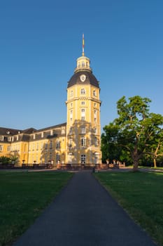 North Side of Karlsruhe Palace Castle Schloss in Germany Blauer Strahl Architecture