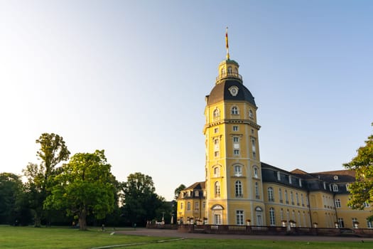 North Side of Karlsruhe Palace Castle Schloss in Germany Blauer Strahl Architecture
