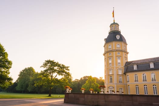 North Side of Karlsruhe Palace Castle Schloss in Germany Blauer Strahl Architecture