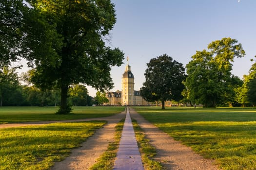 North Side of Karlsruhe Palace Castle Schloss in Germany Blauer Strahl Architecture