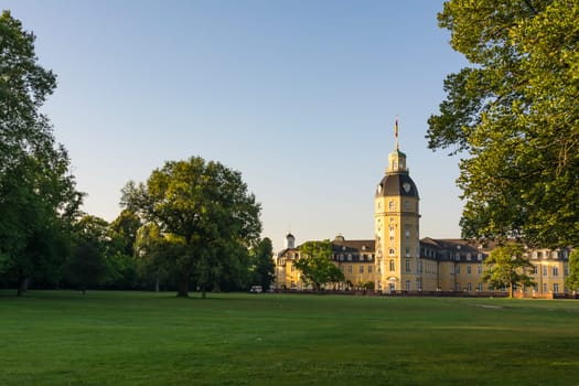North Side of Karlsruhe Palace Castle Schloss in Germany Blauer Strahl Architecture