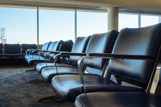 Airport Chairs Empty Gate Terminal Row Daytime