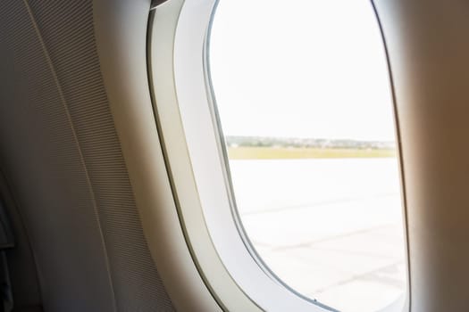 Airplane Window Closeup Interior Aircraft Wall