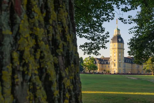 North Side of Karlsruhe Palace Castle Schloss in Germany Blauer Strahl Architecture
