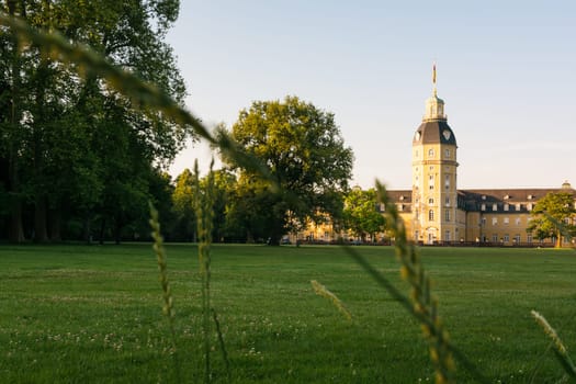 North Side of Karlsruhe Palace Castle Schloss in Germany Blauer Strahl Architecture