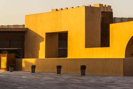 Middle Eastern Square Architecture Desert Building Exterior Detail