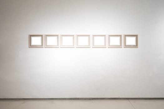 Art Gallery Museum Blank Frame Exhibition White Clipping Path Isolated