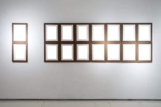 Art Gallery Museum Blank Frame Exhibition White Clipping Path Isolated