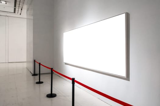 Art Gallery Museum Blank Frame Exhibition White Clipping Path Isolated
