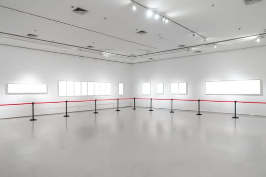 Art Gallery Museum Blank Frame Exhibition White Clipping Path Isolated