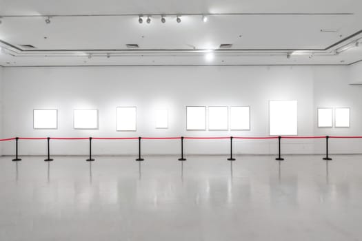 Art Gallery Museum Blank Frame Exhibition White Clipping Path Isolated