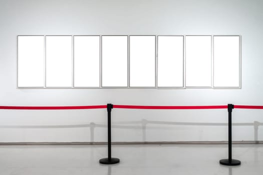 Art Gallery Museum Blank Frame Exhibition White Clipping Path Isolated