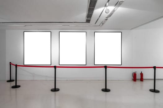 Art Gallery Museum Blank Frame Exhibition White Clipping Path Isolated