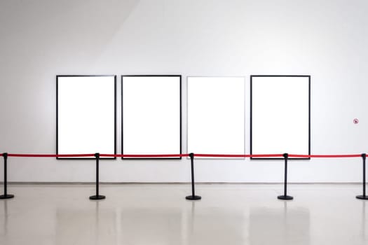 Art Gallery Museum Blank Frame Exhibition White Clipping Path Isolated
