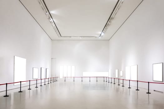 Art Gallery Museum Blank Frame Exhibition White Clipping Path Isolated