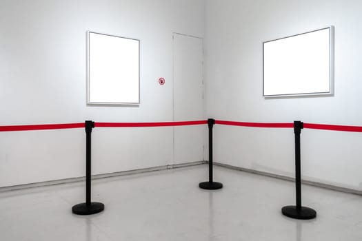 Art Gallery Museum Blank Frame Exhibition White Clipping Path Isolated