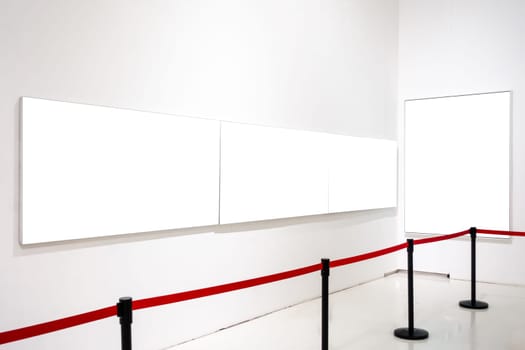 Art Gallery Museum Blank Frame Exhibition White Clipping Path Isolated