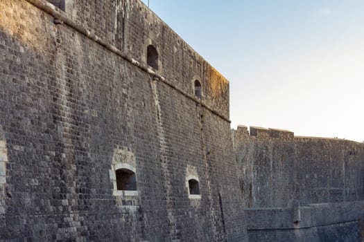 Beautiful Outer Fortress Walls of Dubrovnik Croatia Cityscape Detail European Vacation Destination Sightseeing