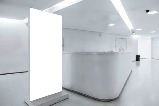Reception Lobby White Modern Business Chique Blank Isolated Banner Entrance