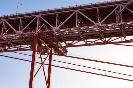 Ponte 25 de Abril Bridge Famous Architectural Sight Lisbon Portugal Landscape