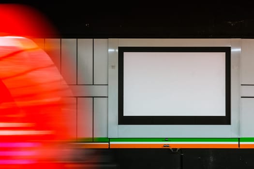 Train Station Blank Advertisement Motion Blur Passing Carriage