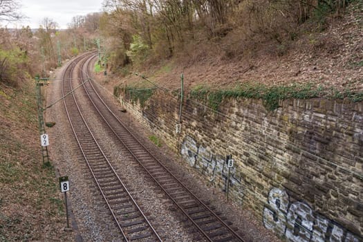 Train Tracks Through Forest from Above Horizon Sunset Curve Landscape Shipping Industry