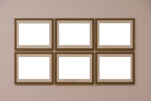 Blank White Art Gallery Frame Picture Wall White Contemporary Modern Rectangular Shape Isolated Empty