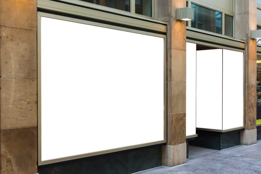 Blank Storefront Copy Space Template Crowded Area Mall Design White