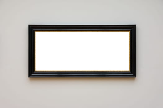 Blank White Art Gallery Frame Picture Wall White Contemporary Modern Rectangular Shape Isolated Empty