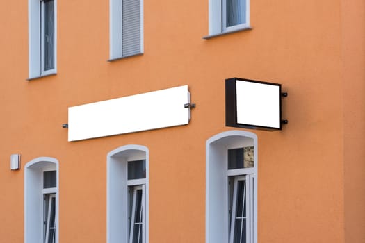 Blank Restaurant Sign Large Billboard Banner Building Corner